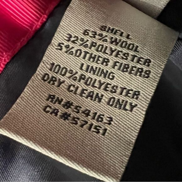 Eliza J Wool-Blend Coat - Navy, Size XS, Belted, Gold Buttons, Leopard Lining - Picture 9 of 13